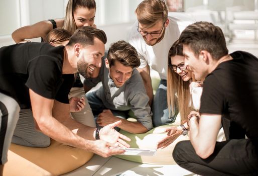 group of young entrepreneurs discuss the strategy of the business project .start-up.