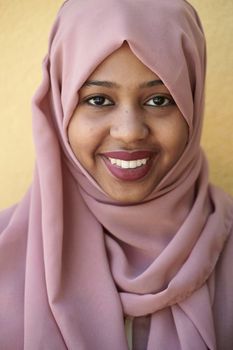 black african businesswoman portrait  wearing traditional Islamic clothes