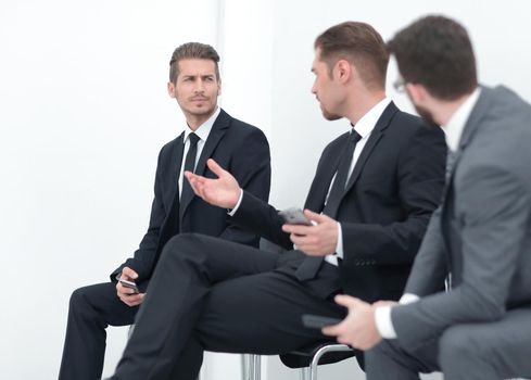 employees discuss work issues.photo with copy space
