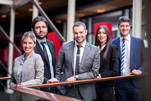 young multi ethnic business people group walking standing and top view