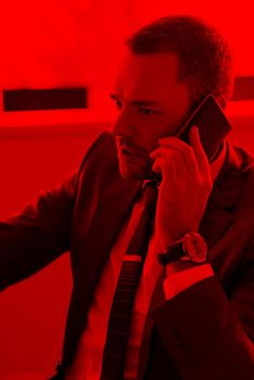 happy young business man portrait in bright modern office indoor