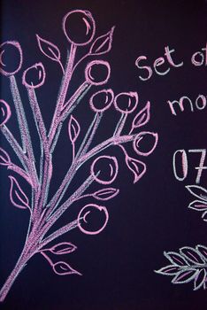 chalkboard design  with breakfast drawings