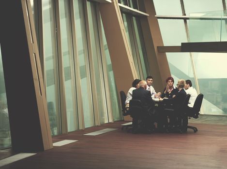 startup business people group have meeting in modern bright office interior, senoir investors  and young software  developers