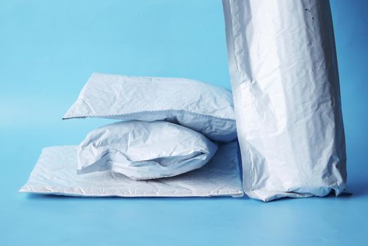 white paper bubble envelope on table .