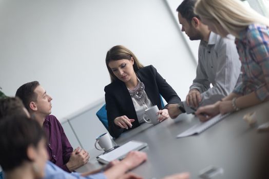 business team meeting in modern start up office and branistorming about new  business plan