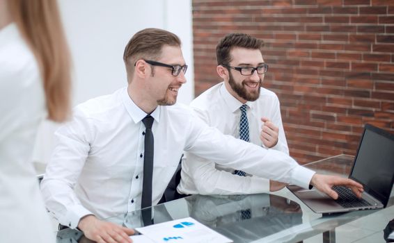 business team making a financial report.photo with copy space