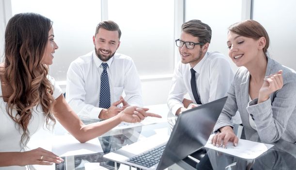 business team analyzing financial data.office weekdays