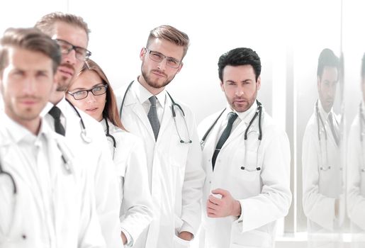 group of doctors standing in the workplace.photo with copy space