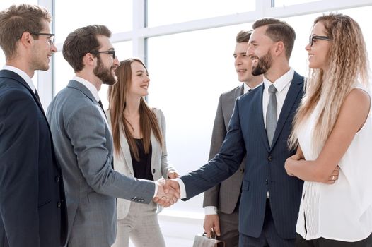 handshake of business people at a meeting in the office.concept of cooperation