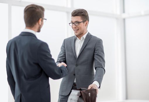 business people greet each other with a handshake.photo with copy space