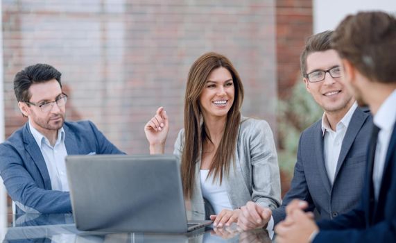 business team discusses new ideas .photo with copy space