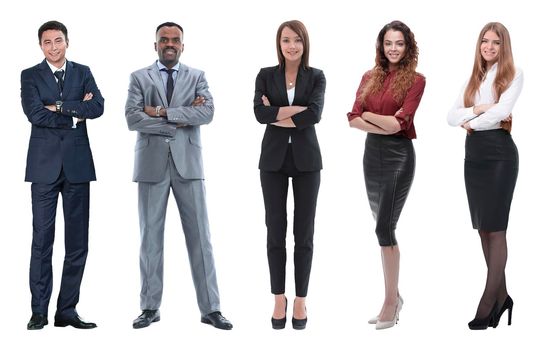 group of ordinary people isolated on white