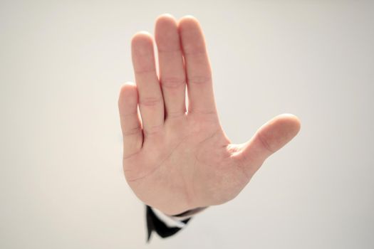 close up. businessman showing a gesture of victory.photo with copy space