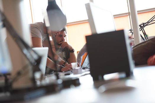 startup business people group working everyday job  at modern office