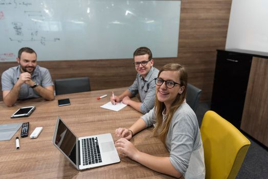 startup business team brainstorming on meeting   working on laptop and tablet computer