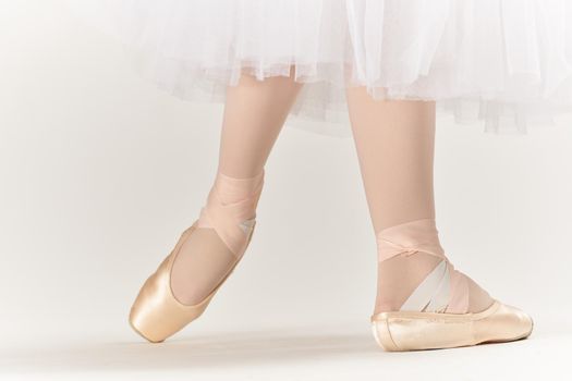 ballet shoes posing fashion exercise dance isolated background. High quality photo