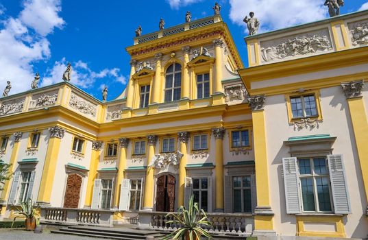 Royal Wilanow Palace in Warsaw. Residence of King John III Sobieski. Poland. August 2019