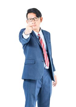 Young business men portrait in suit over white background