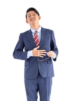 Young asian business men portrait in suit isolated over white background