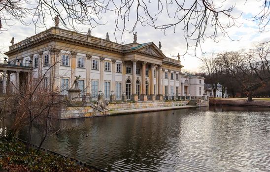 Palace on the Isle in Royal Baths Park in spring. Warsaw, Poland