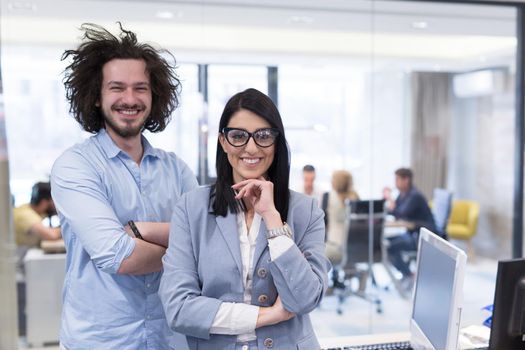 Portrait Of Successful Business people Entrepreneur At Busy startup Office