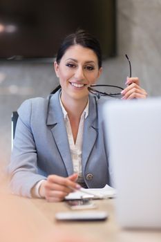 Portrait Of Successful Businesswoman Entrepreneur At Busy startup Office