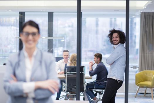 Portrait Of Successful Business people Entrepreneur At Busy startup Office