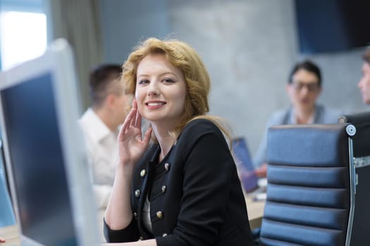 Portrait Of Successful Businesswoman Entrepreneur At Busy startup Office