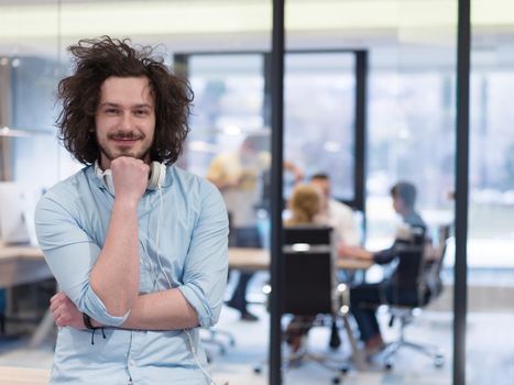 Portrait Of Successful Businessman Entrepreneur At Busy startup Office