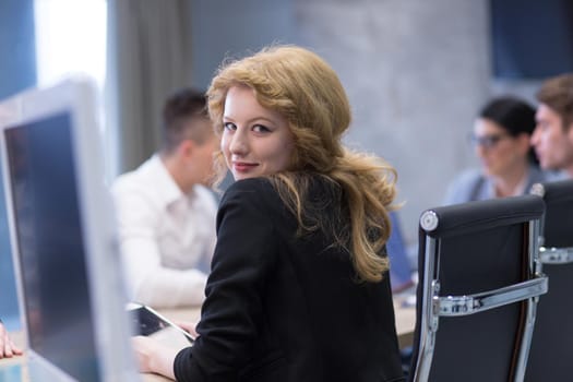 Portrait Of Successful Businesswoman Entrepreneur At Busy startup Office