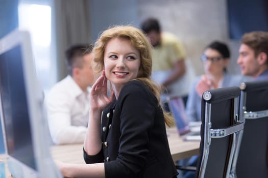 Portrait Of Successful Businesswoman Entrepreneur At Busy startup Office