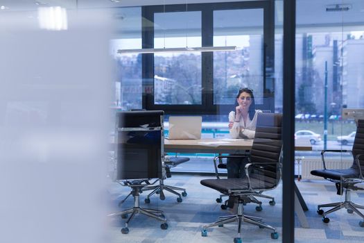 Portrait Of Successful Businesswoman Entrepreneur At Busy startup Office