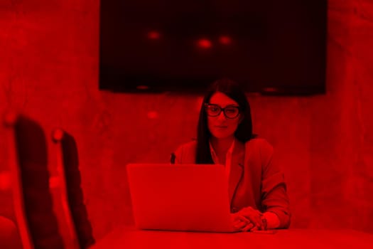 Young female Entrepreneur Freelancer Working Using A Laptop In Coworking space