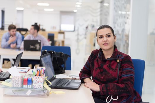 startup business, woman  working on laptop computer at modern office