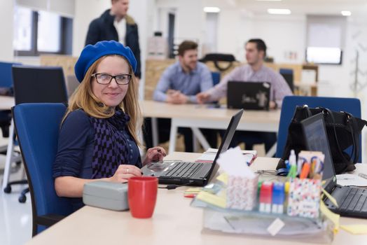 startup business, woman  working on laptop computer at modern office