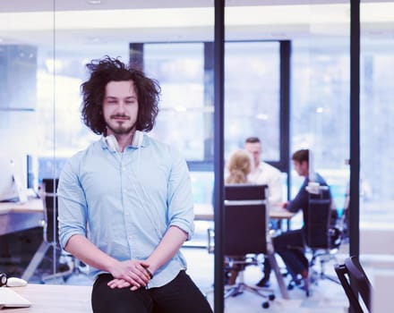 Portrait Of Successful Businessman Entrepreneur At Busy startup Office