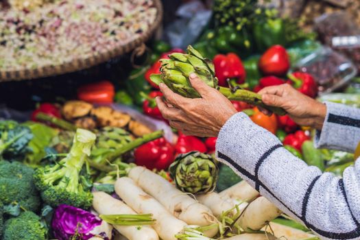 The variety of vegetables in the Vietnamese market.