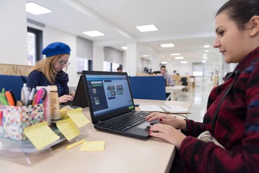 startup business, woman  working on laptop computer at modern office