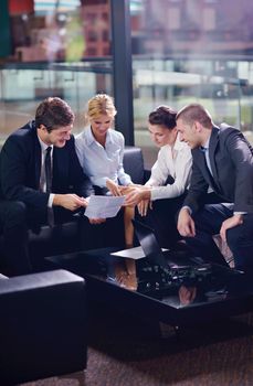 business people shaking hands make deal and sign contract