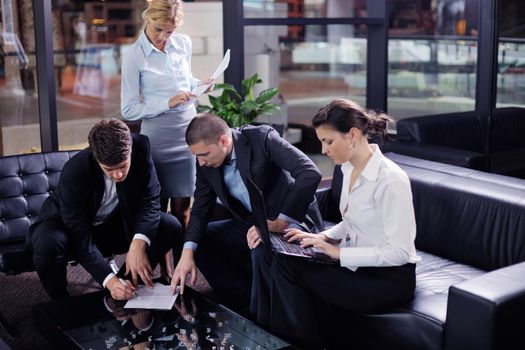 business people shaking hands make deal and sign contract