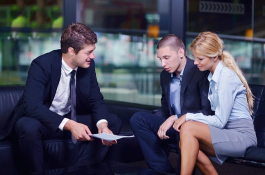 business people shaking hands make deal and sign contract