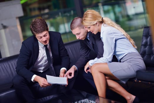 business people shaking hands make deal and sign contract