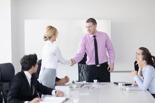 business people  team  at a meeting in a light and modern office environment.