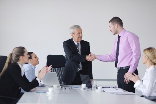 business people  team  at a meeting in a light and modern office environment.