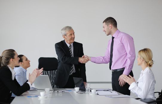 business people  team  at a meeting in a light and modern office environment.