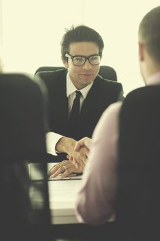 business people  team  at a meeting in a light and modern office environment.