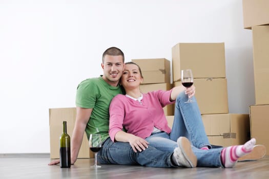 happy Young couple moving in new home