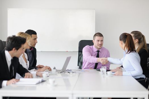 business people  team  at a meeting in a light and modern office environment.