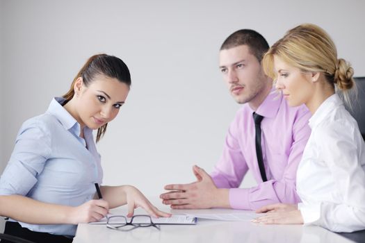 business people  team  at a meeting in a light and modern office environment.