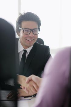 business people  team  at a meeting in a light and modern office environment.